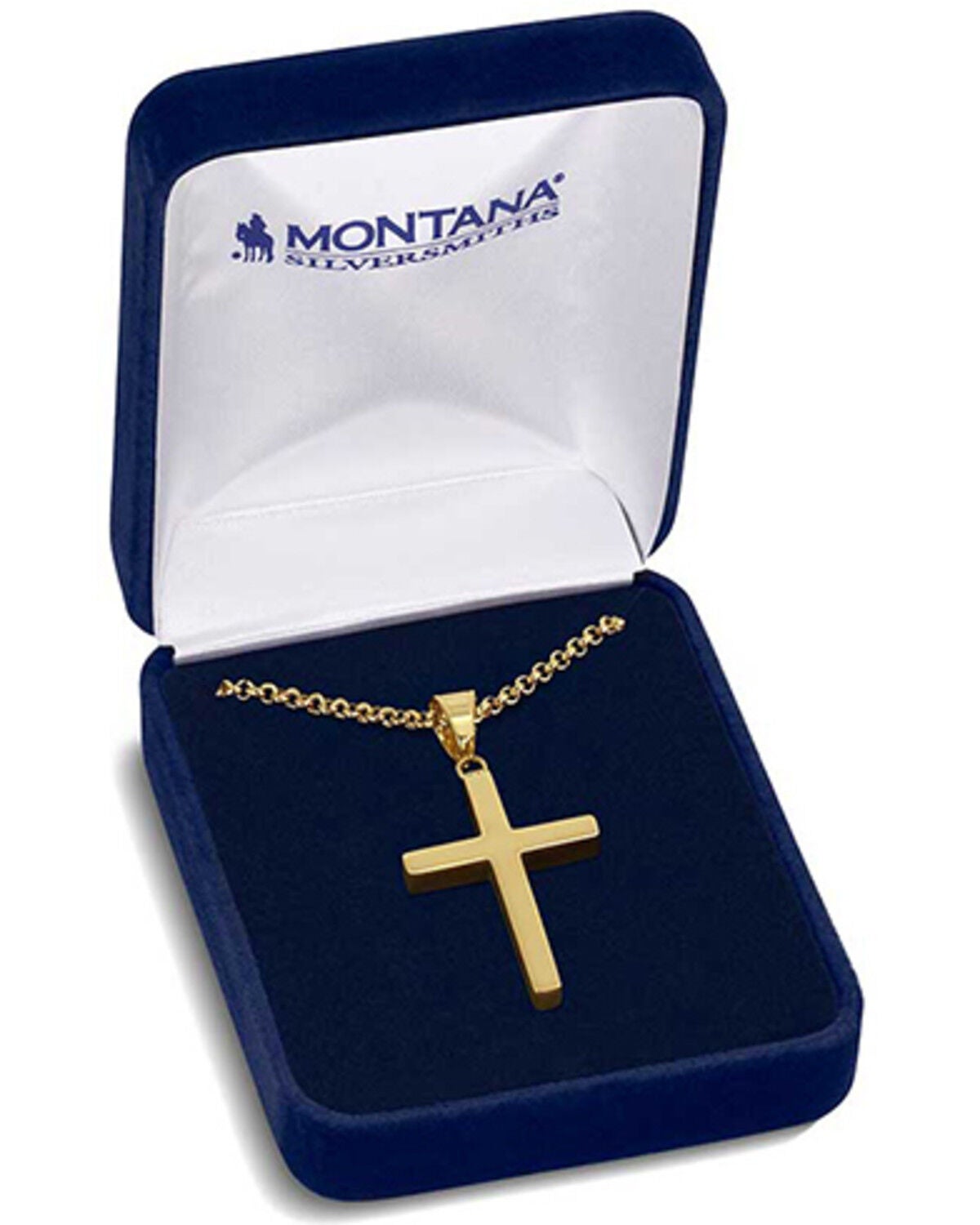 Image #3 - Montana Silversmiths Men's The Guardian Cross Necklace, Silver, hi-res