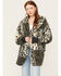 Image #1 - Mystree Women's Paisley Print Fur Hooded Jacket, Black, hi-res