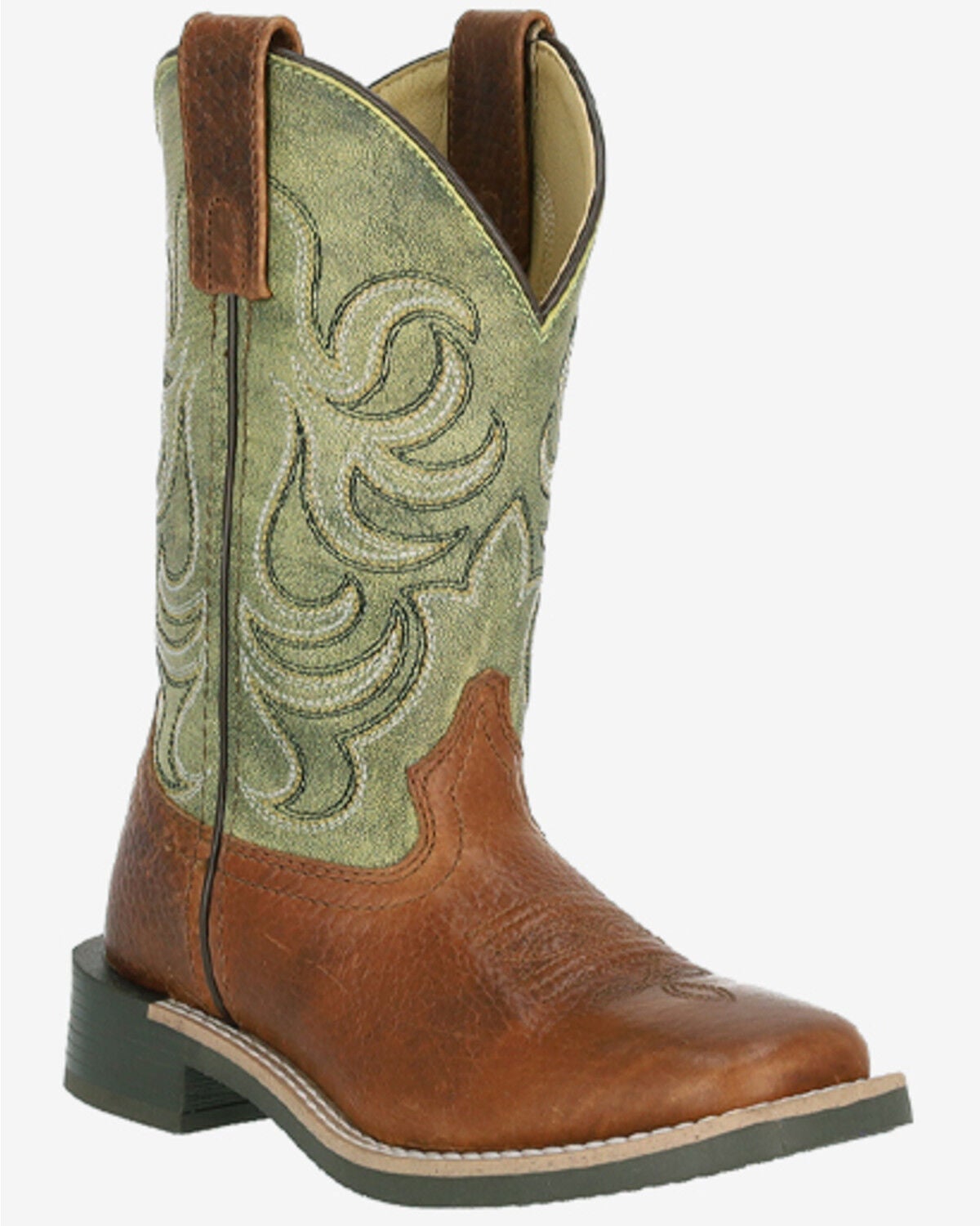 Smoky Mountain Boys' Grant Performance Western Boots - Broad Square Toe, Green, hi-res