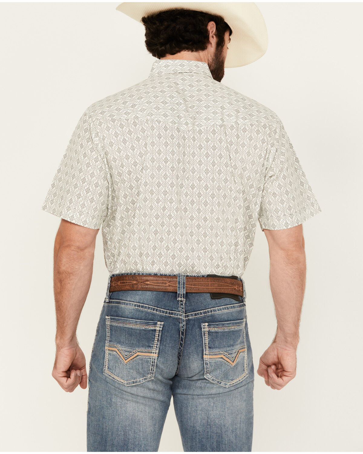 Image #4 - Ely Walker Men's Medallion Print Short Sleeve Snap Western Shirt - Tall, , hi-res