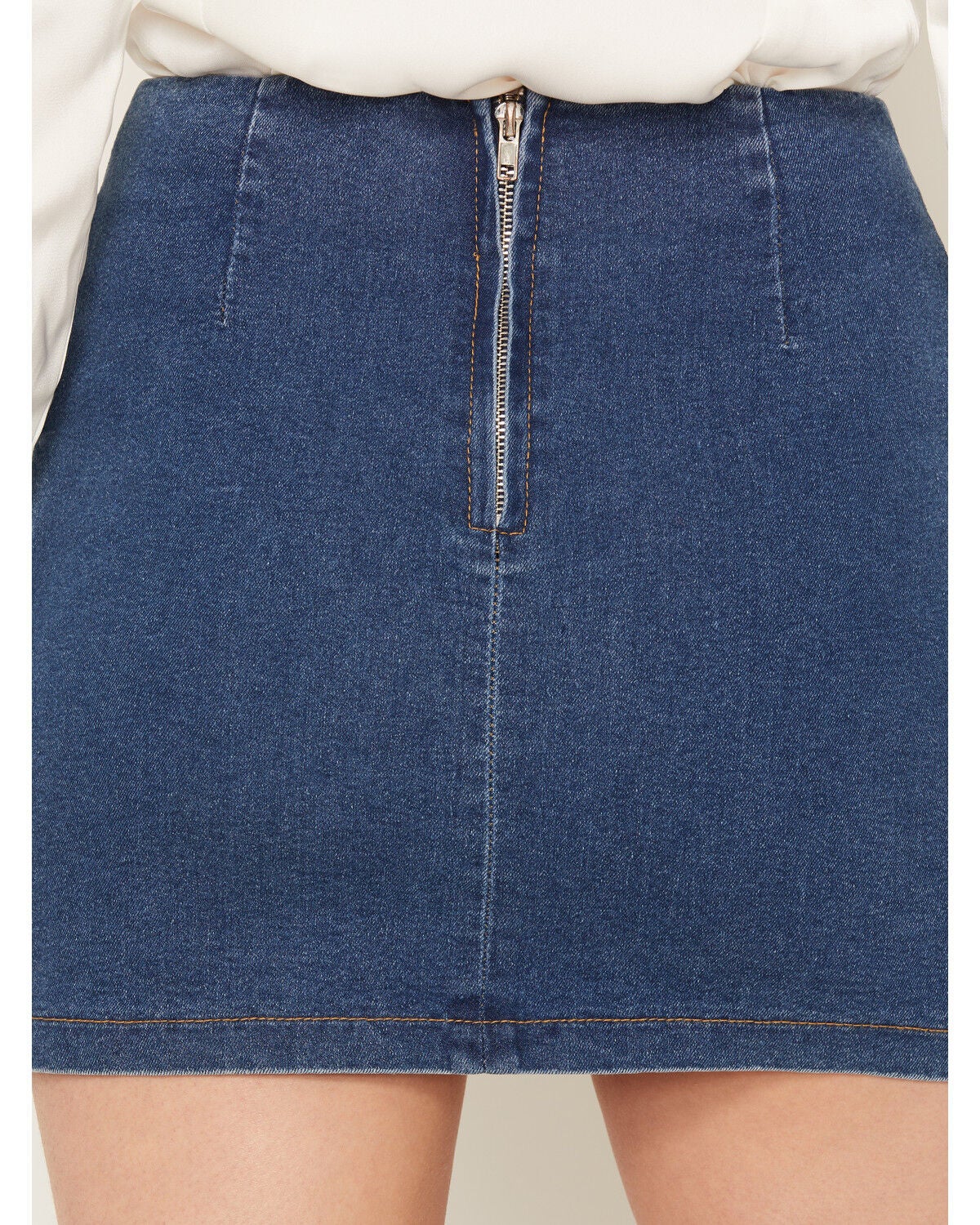 Image #4 - Bona Women's Medium Wash Denim Mini Skirt, Medium Wash, hi-res