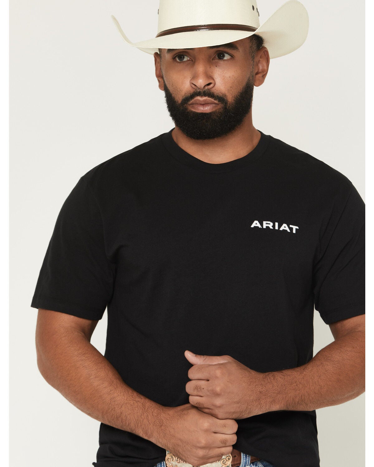 Image #2 - Ariat Men's Stiplle Steer Short Sleeve Graphic T-Shirt, Black, hi-res