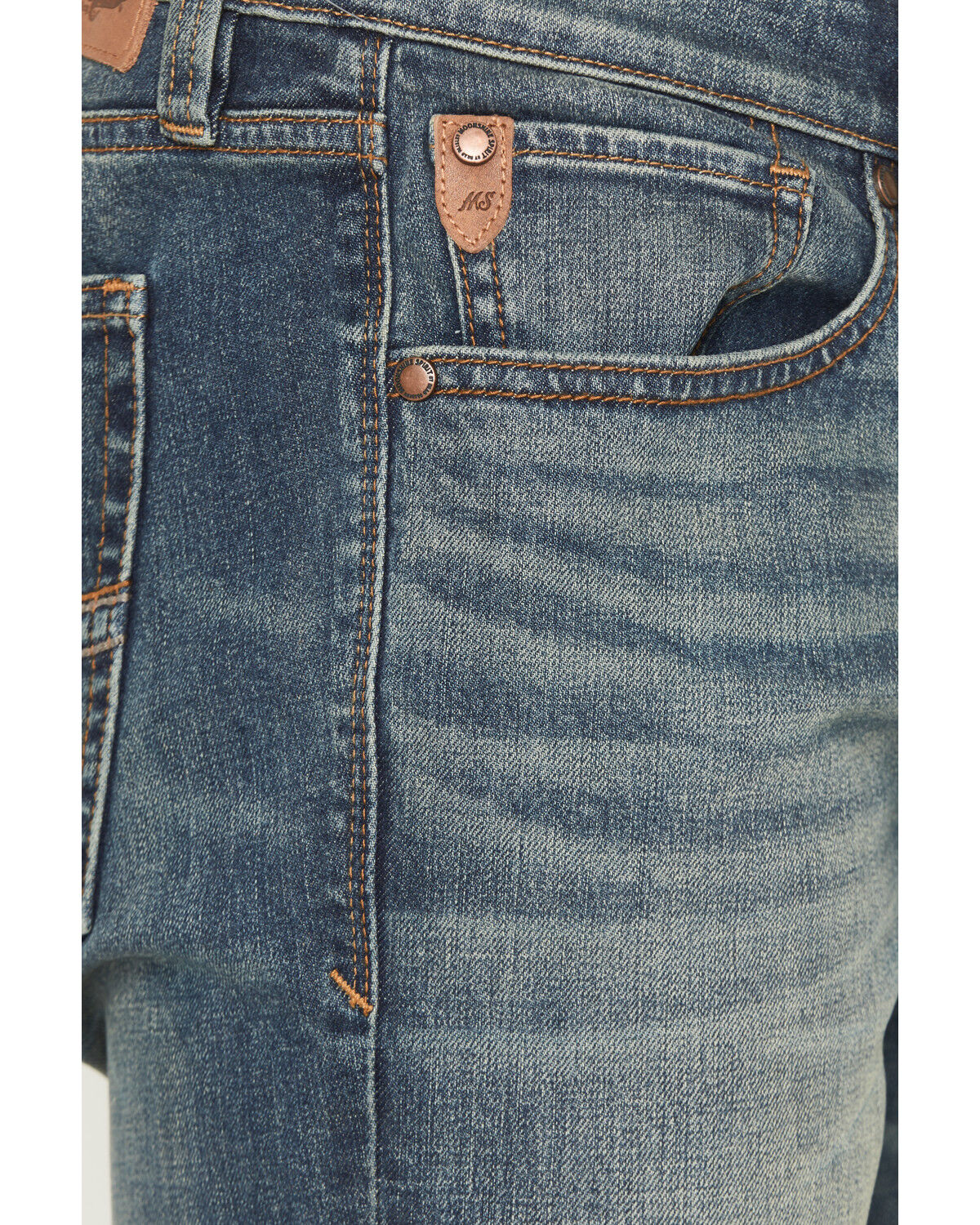 Product Name:  Moonshine Spirit Men's Topper Wash Hutch Slim Bootcut Stretch Denim Jeans