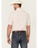 Rough Stock by Panhandle Men's Pinstripe Short Sleeve Button Down Western Shirt , Orange, hi-res