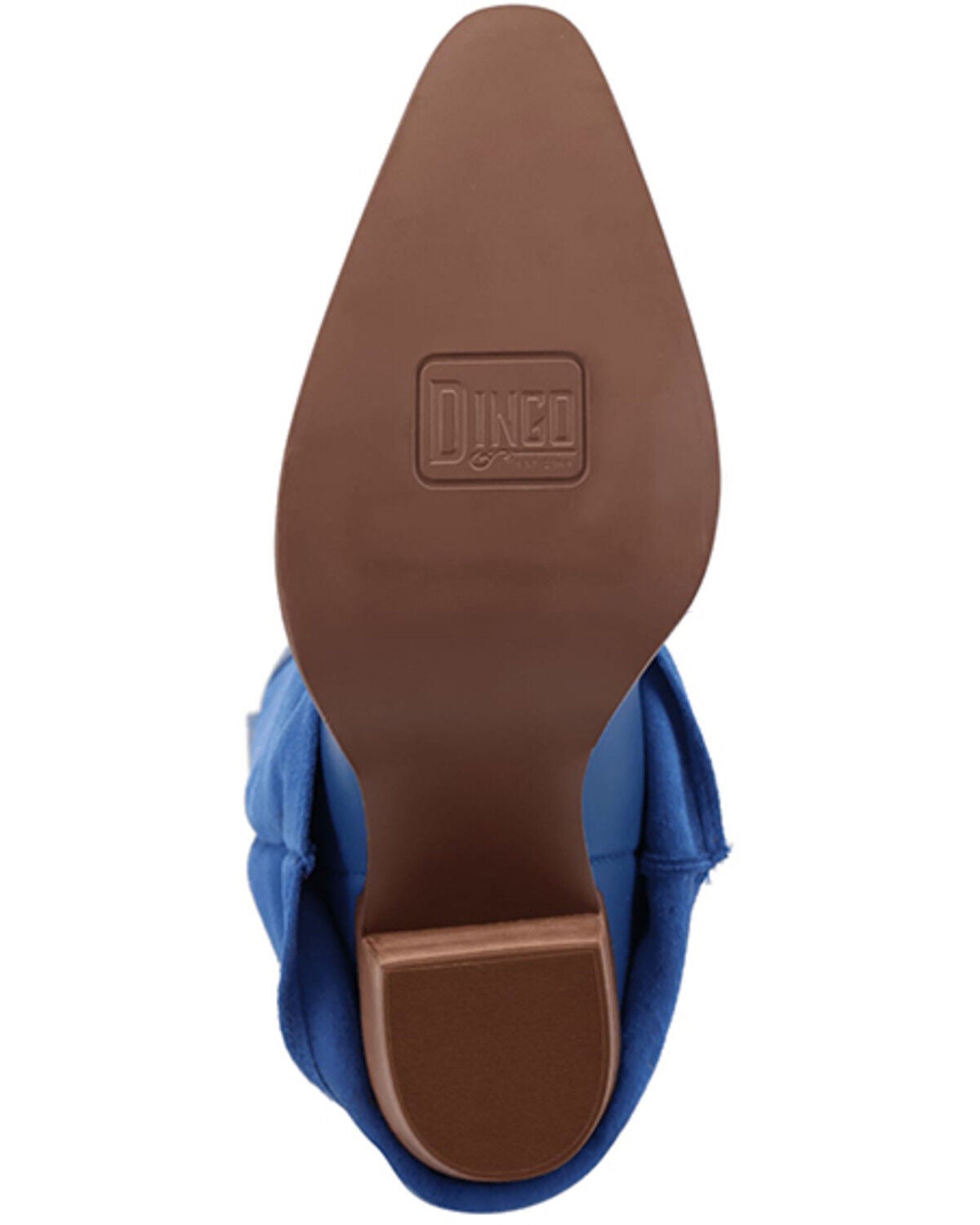Image #7 - Dingo Women's Cuffed Wild Fire Suede Tall Western Boots - Round Toe, Blue, hi-res