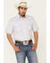 Image #1 - Rough Stock By Panhandle Royal Americana Print Short Sleeve Western Shirt, Royal Blue, hi-res