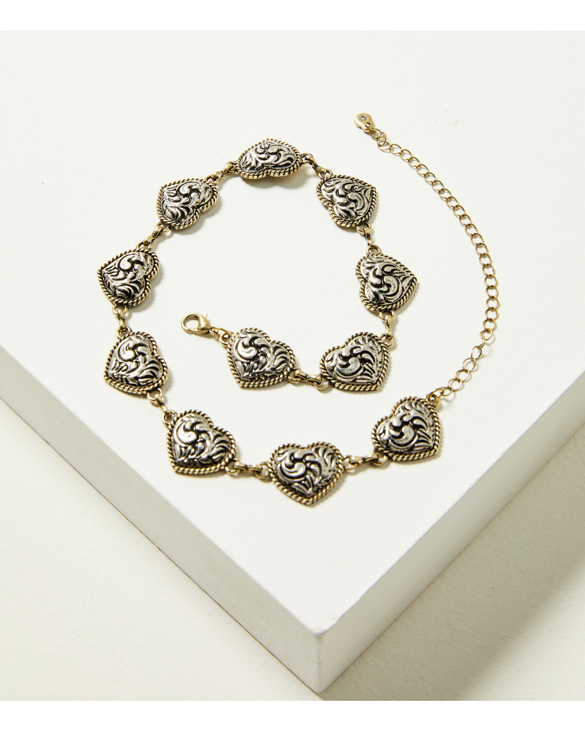 Image #2 - Shyanne Women's Heart Chain Boot Bracelet, Silver, hi-res