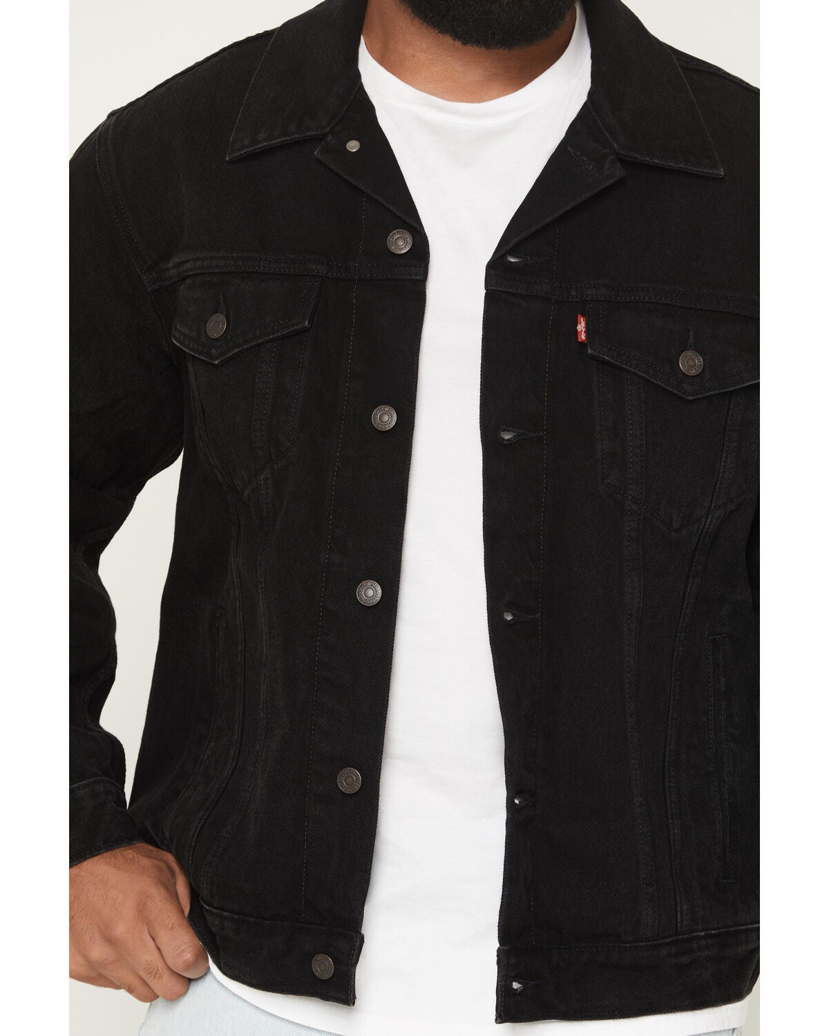Image #3 - Levi's Men's Never Too Much Relaxed Fit Trucker Jacket, Black, hi-res