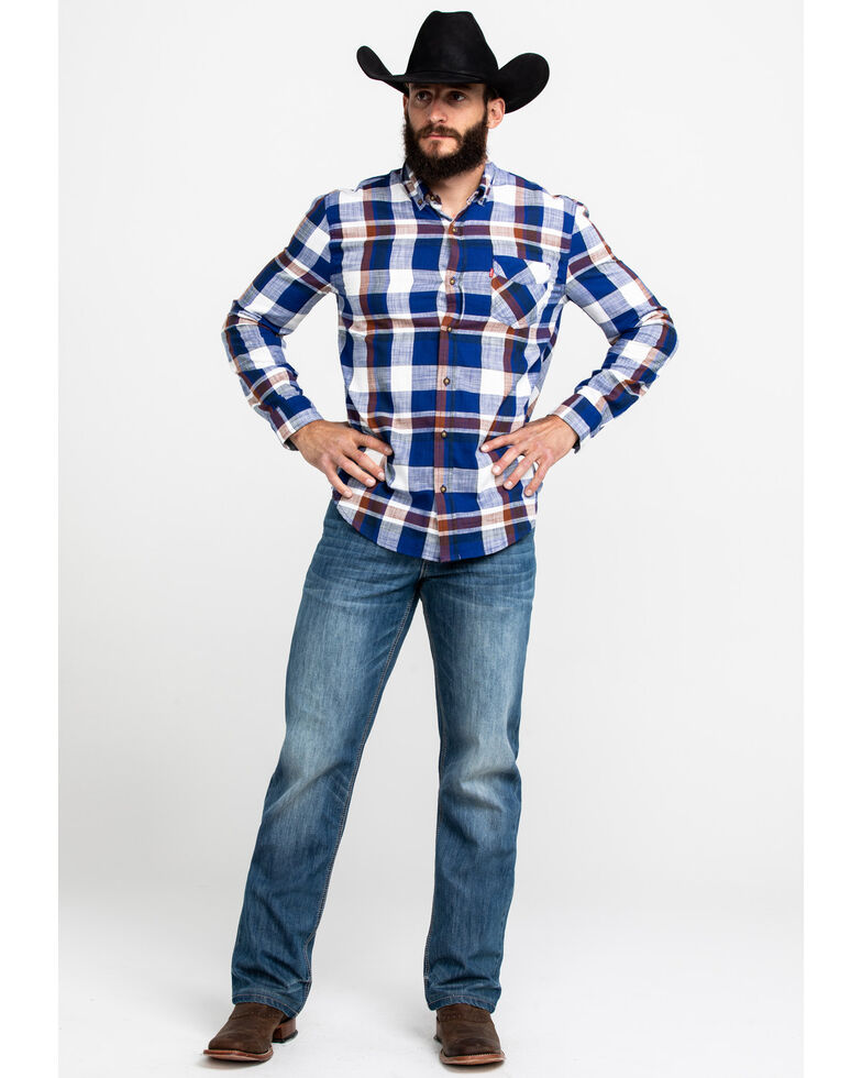 Levis Men S Bellore Madras Plaid Long Sleeve Western Flannel