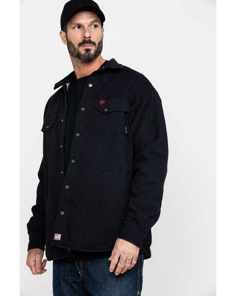 Ariat Men's FR Rig Work Shirt Jacket , Black, hi-res