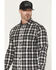 Image #2 - Hawx Men's Pike Plaid Print Long Sleeve Button-Down Flannel Shirt, Charcoal, hi-res