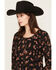 Image #2 - Saltwater Luxe Women's Nera Floral Print Long Sleeve Blouse, Black, hi-res