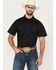 Image #1 - Gibson Men's Solid Short Sleeve Snap Western Shirt - Big, Black, hi-res