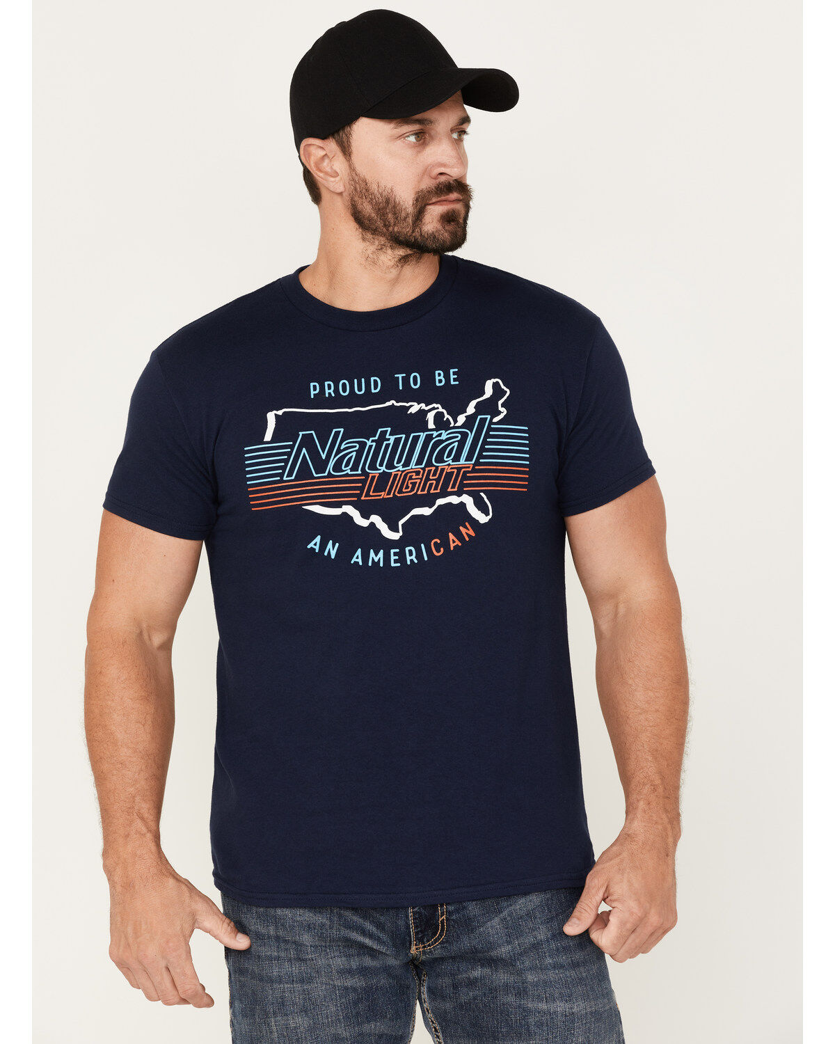 Image #1 - Brew City Beer Gear Men's Natural Light American Graphic T-Shirt, , hi-res