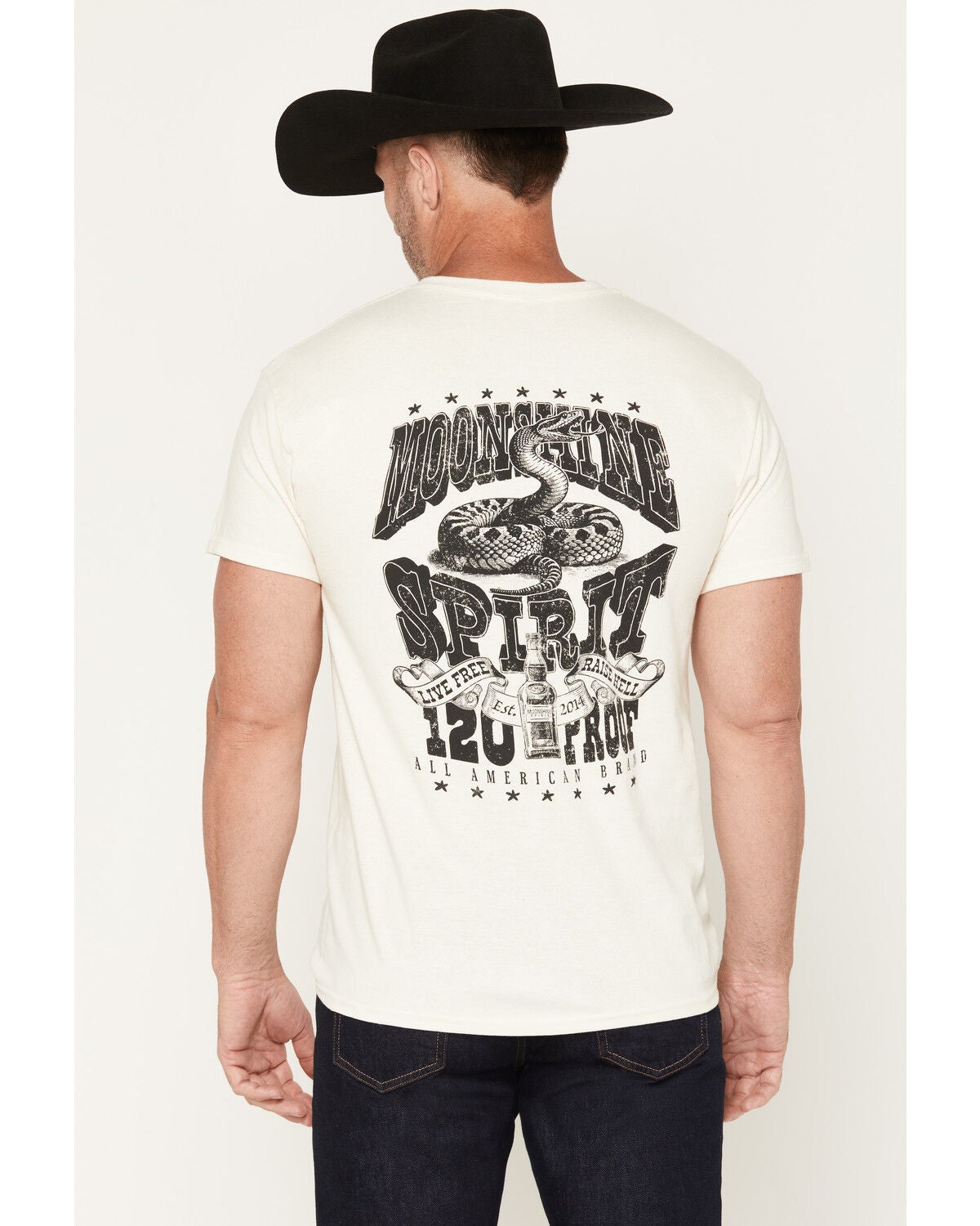 Image #1 - Moonshine Spirit&reg; Men's 120 Proof Short Sleeve Graphic T-Shirt, Natural, hi-res