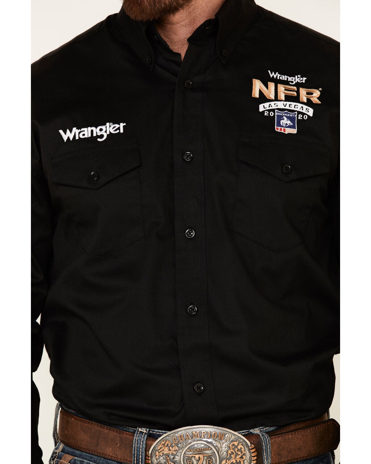 Wrangler Men's Black NFR Logo Long 