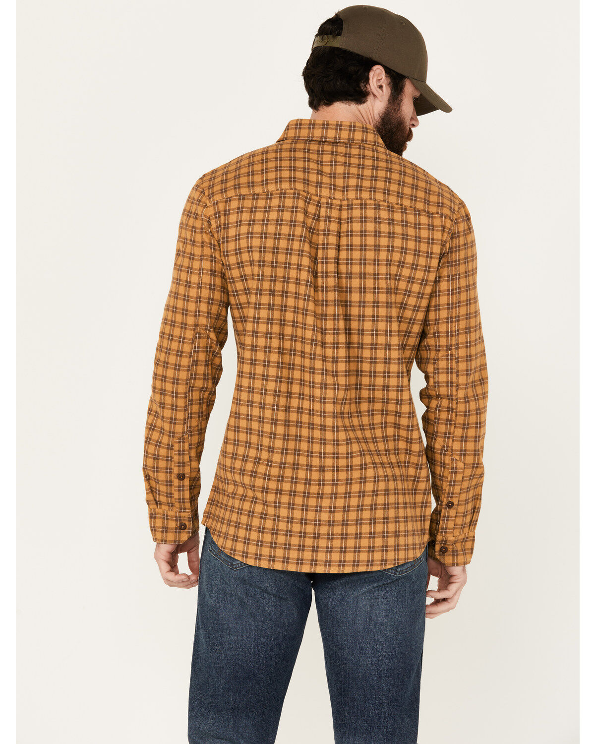 Image #4 - Brothers and Sons Men's Borden Everyday Plaid Print Long Sleeve Button-Down Flannel Shirt, Dark Yellow, hi-res