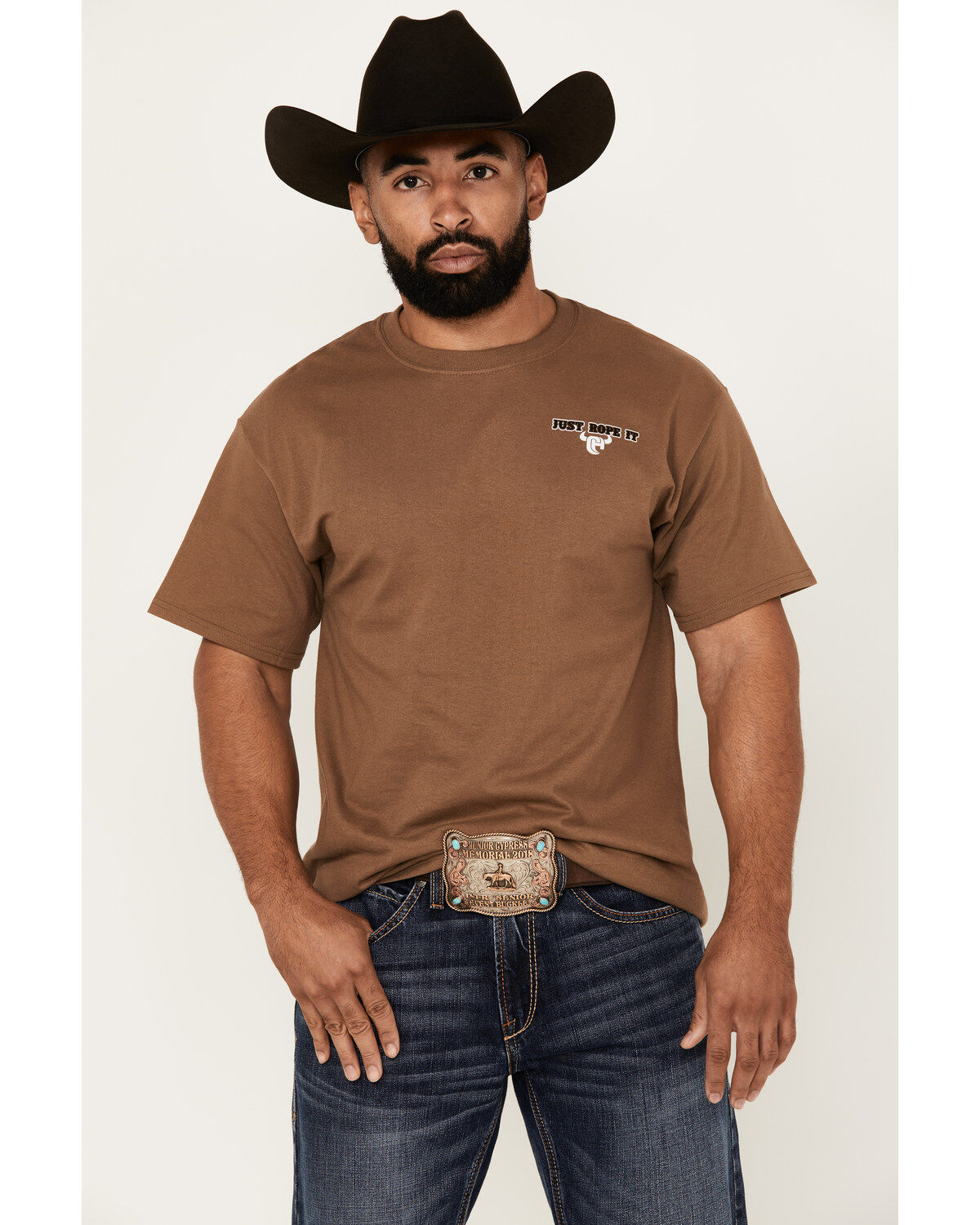 Image #1 - Cowboy Hardware Men's Just Rope It Short Sleeve Graphic T-Shirt, , hi-res