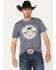 Cinch Men's Camp Yee-Haw Stock Brokers Graphic T-Shirt , Heather Blue, hi-res