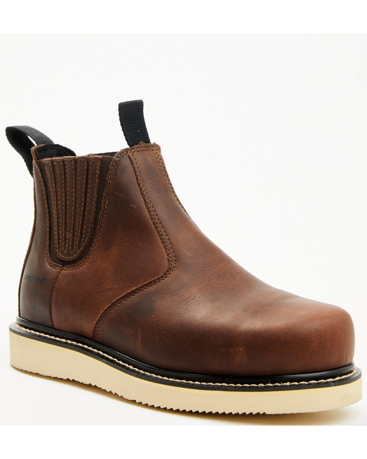 Hawx Women's Chelsea Work Boots - Composite Toe, Brown, hi-res