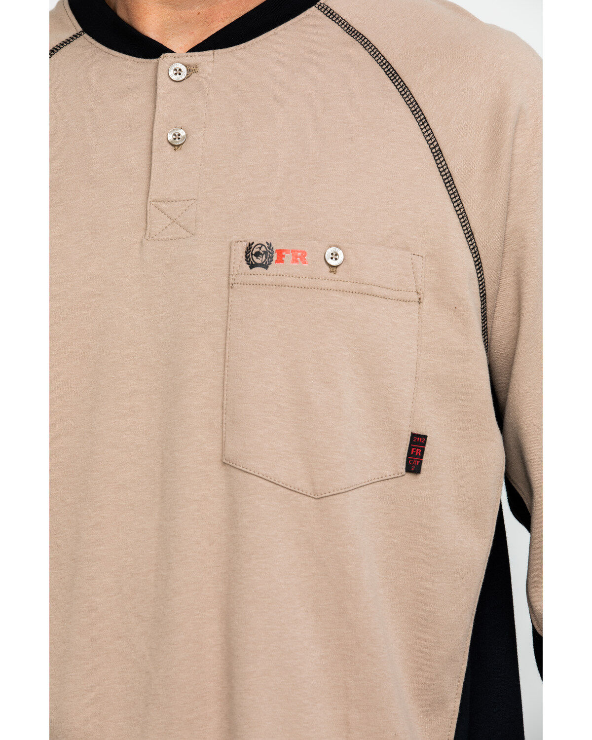 Image #4 - Cinch Men's FR Henley Long Sleeve Work T-Shirt, , hi-res