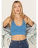 Image #1 - Fornia Women's Floral Jacquard Print Sleeveless Brami, Blue, hi-res