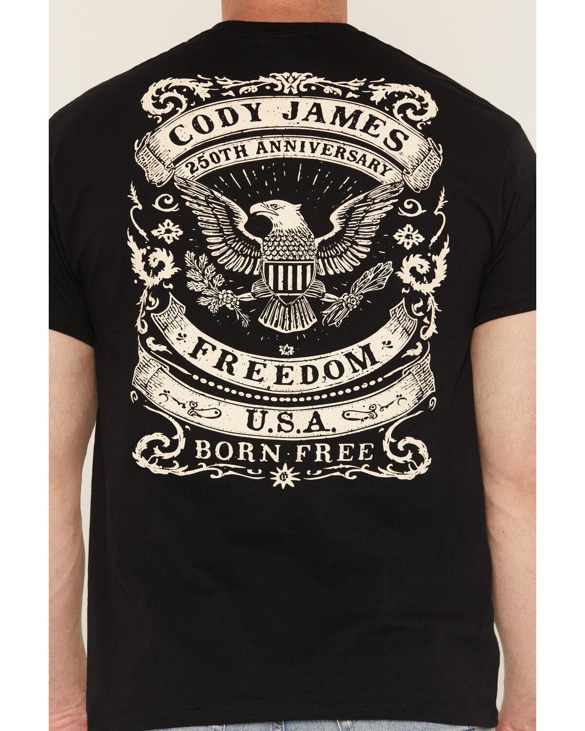 Image #4 - Cody James Men's Freedom America 250 Short Sleeve Graphic T-Shirt, Black, hi-res