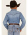 Cody James Boys' Cave Creek Long Sleeve Snap Western Denim Shirt, Medium Wash, hi-res