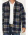 Image #3 - Wrangler Men's Plaid Print Quilt Lined Snap Shirt Jacket, Navy, hi-res
