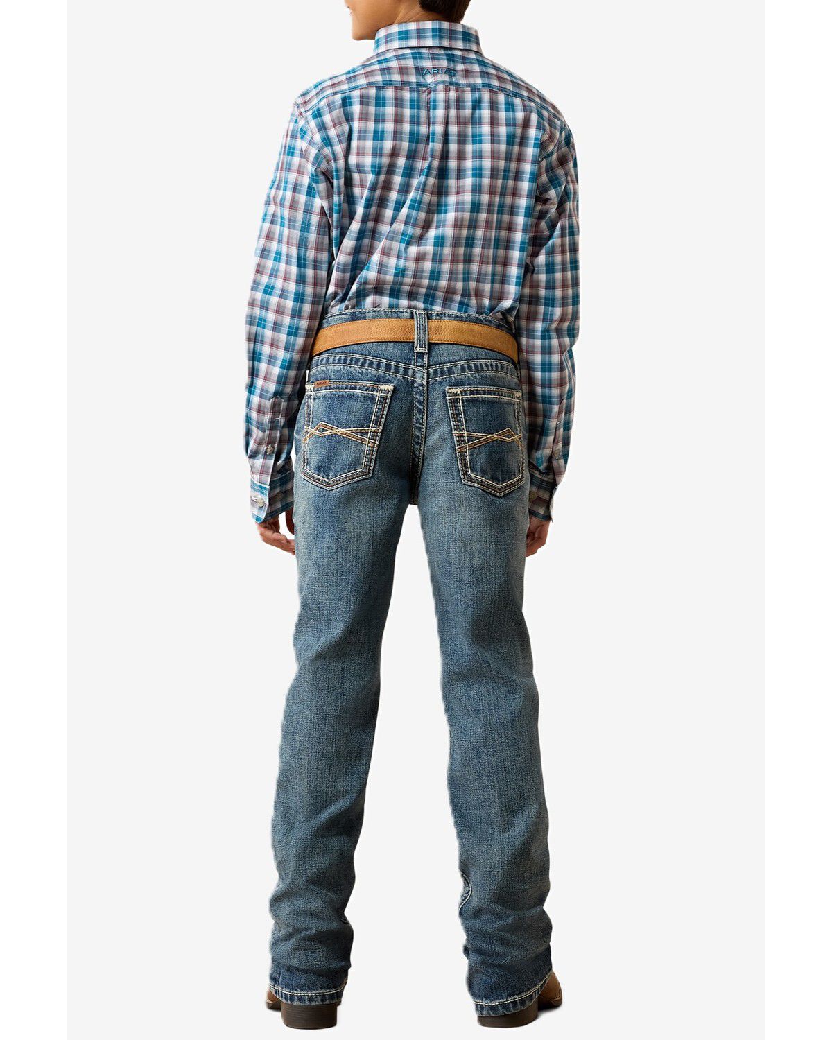 Ariat Boys' Medium Wash Jonathon B4 Relaxed Bootcut Denim Jeans, Medium Wash, hi-res