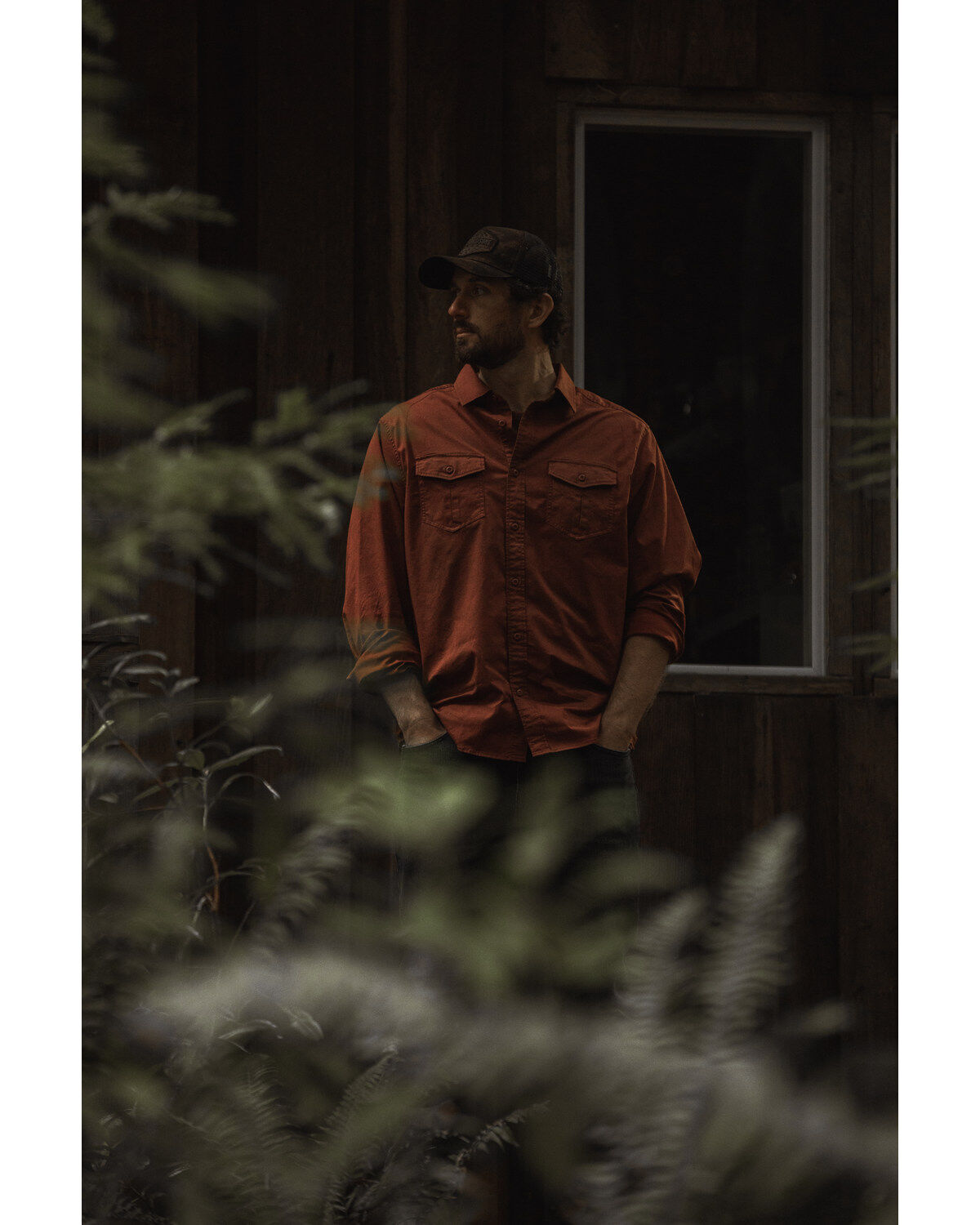Image #1 - Brothers and Sons Men's Weathered Twill Solid Long Sleeve Button-Down Western Shirt, Red, hi-res