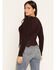 Image #4 - Lovestitch Women's Lace Sweater, Burgundy, hi-res