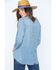 Image #2 - Ryan Michael Women's Embroidered Cupra Rayon Top, Navy, hi-res