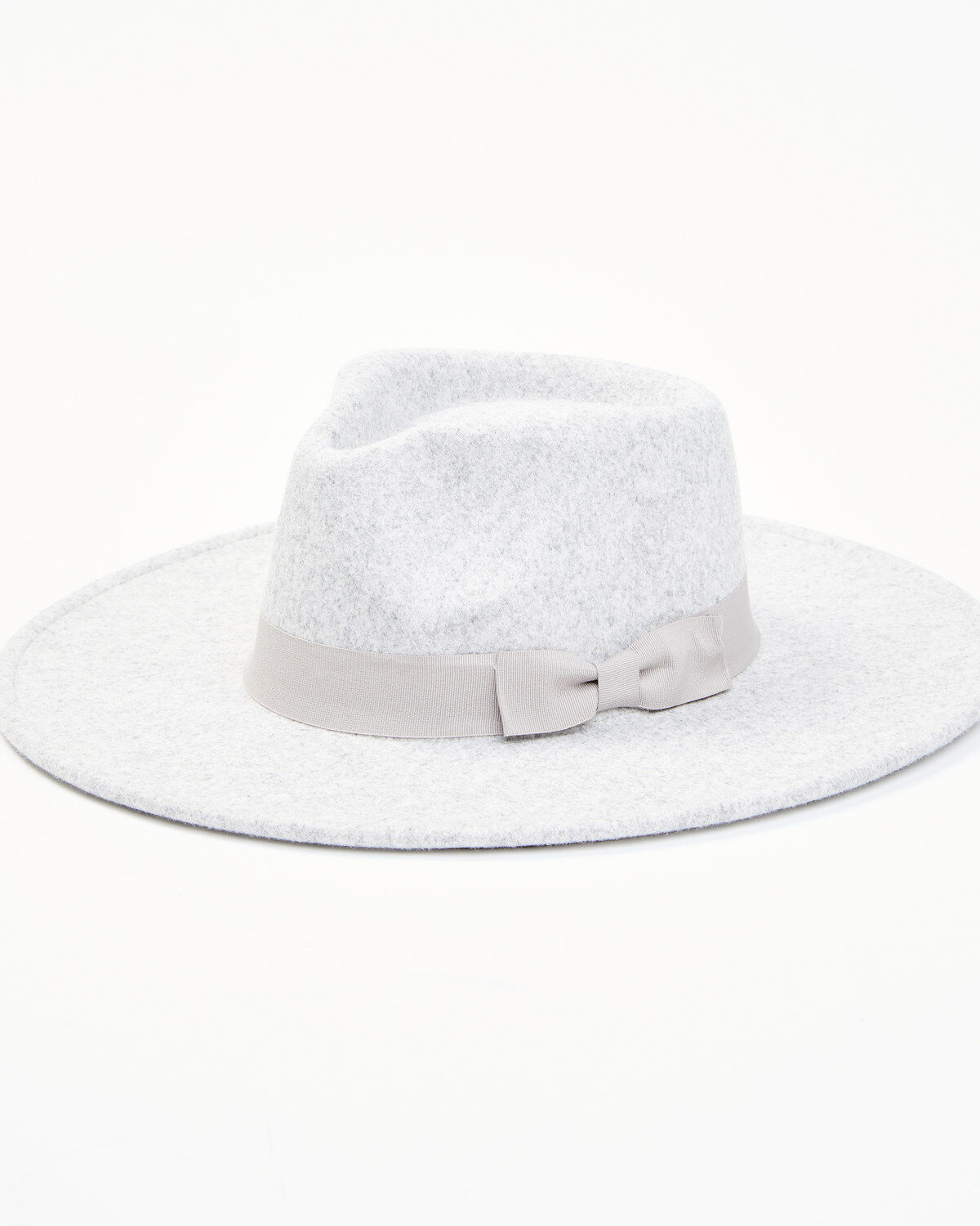 Image #1 - Lucca Women's Heather Grey Ariel II Vegan Felt Western Rancher Hat, Heather Grey, hi-res