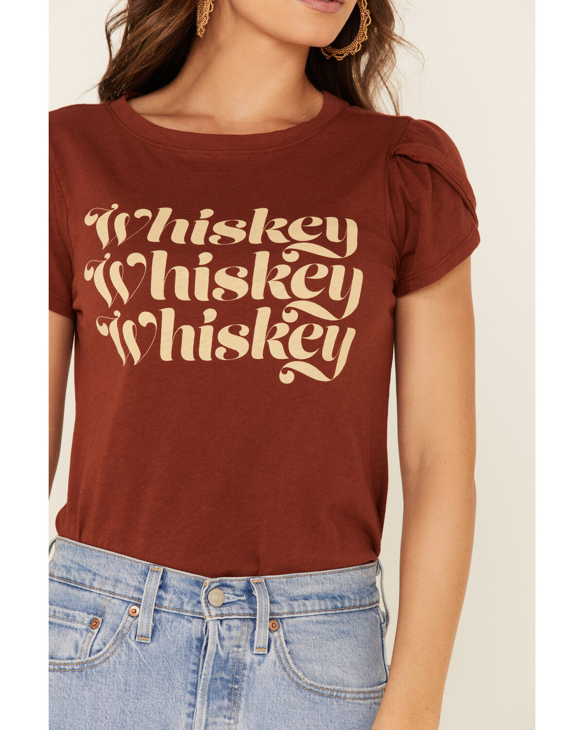Image #4 - Shyanne Women's Whiskey Whiskey Whiskey Graphic Tee, Rust Copper, hi-res