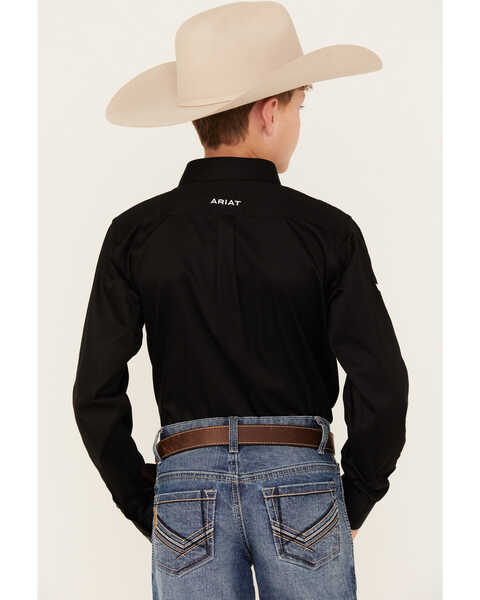 Image #4 - Ariat Boys' Team Logo Long Sleeve Button Down Western Shirt, Black, hi-res