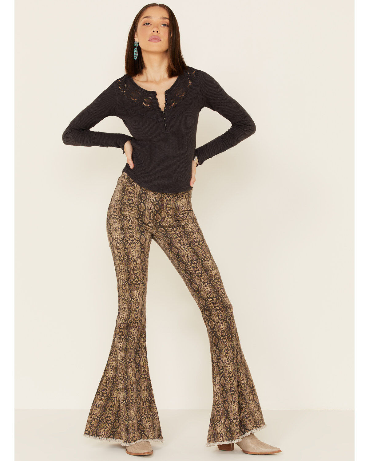 Image #1 - Show Me Your Mumu Women's Snake Print Berkeley Bell Bottoms, , hi-res