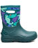 Image #2 - Bogs Girls' York Seamless Catmo Rubber Boots, Teal, hi-res