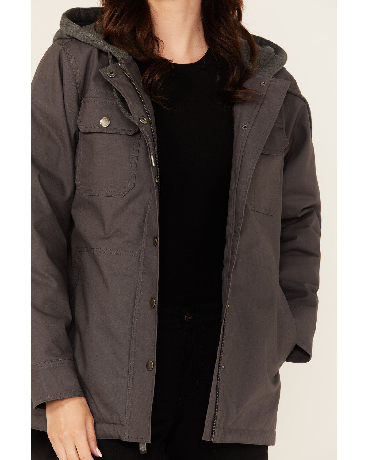 Image #3 - Lucky Brand Workwear Women's Canvas Jacket, Grey, hi-res