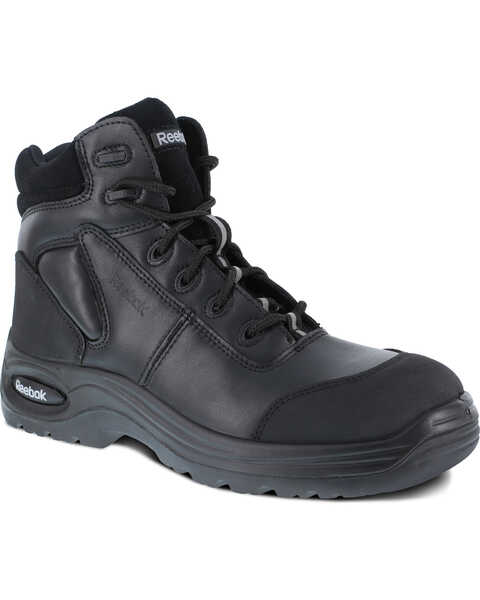 Image #1 - Reebok Men's Trainex 6" Lace-Up Work Boots - Composite Toe, Black, hi-res