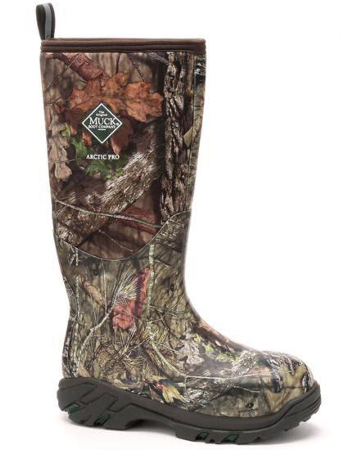 Muck Boots Men's Arctic Pro Mossy Oak Rubber Boots - Round Toe, Moss Green, hi-res