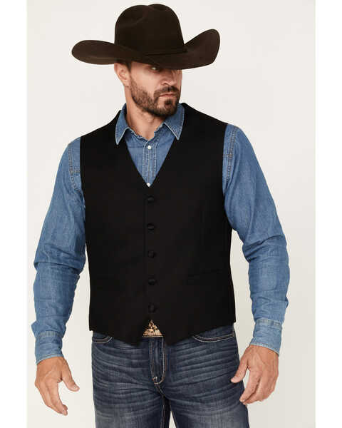 Cody James Men's Jackson Western Tux Vest, Black, hi-res