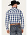 Image #4 - Cody James Men's Barrel Plaid Print Long Sleeve Snap Western Shirt, Navy, hi-res