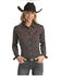 Image #1 - Panhandle Women's Card Geo Print Embroidered Long Sleeve Western Shirt - Plus , , hi-res