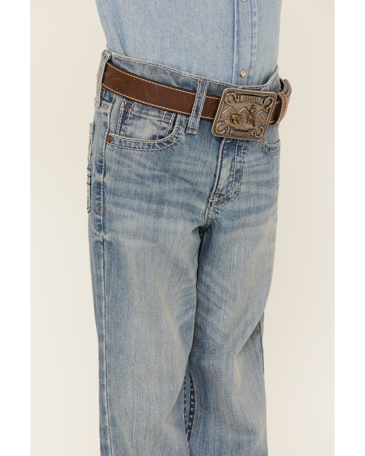 Image #2 - Cody James Boys' Hamshackle Wash Relaxed Boot Denim Jeans, Light Wash, hi-res