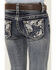Image #2 - Shyanne Little Girls' Medium Wash Faded Paisley Pocket Stretch Bootcut Jeans, Blue, hi-res