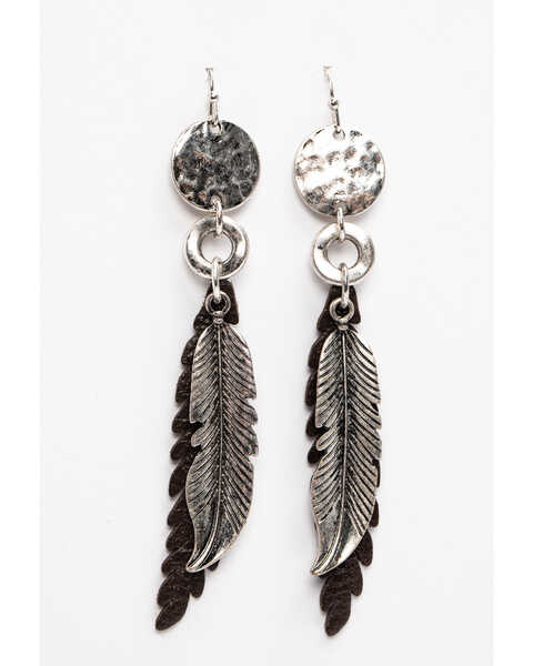 Idyllwind Women's Wing Feather Earrings, Silver, hi-res