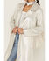 Shyanne Women's Fringe Back Long Blazer Coat, Silver, hi-res