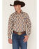 Image #1 - Gibson Trading Co Men's Take Me Back Paisley Print Long Sleeve Snap Western Shirt, Navy, hi-res