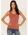 Image #1 - Idyllwind Women's Edna Button Front Ribbed Tank, Pecan, hi-res